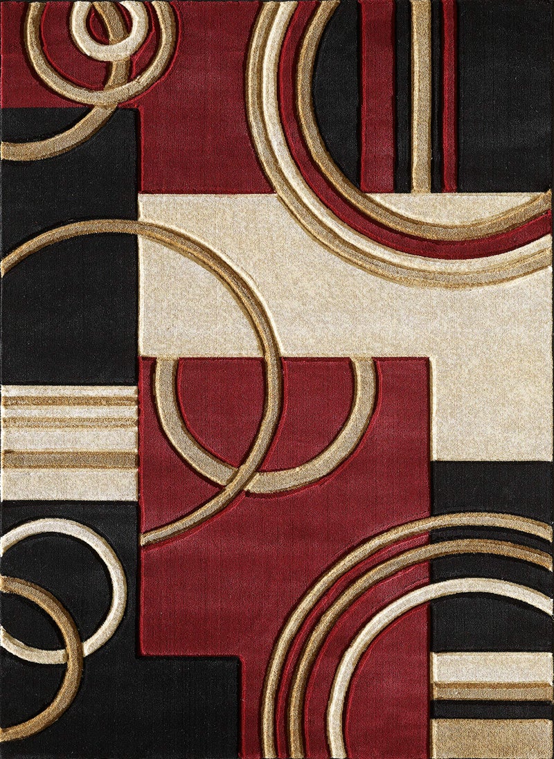 GLORY RUGS Area Rug Modern Soft Hand Carved Contemporary Floor Carpet with Premium Fluffy Texture for Indoor Living Dining Room and Bedroom Area (4x6, Dark Red) - Image 2
